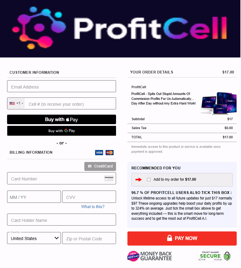 ProfitCell-checkout-page